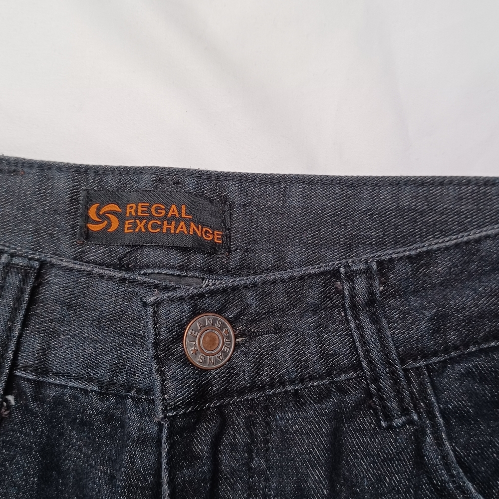 Regal Exchange Men's Size 32 Black Straight Leg Denim Moto Jean's - Picture 5 of 12
